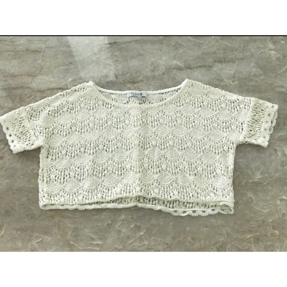White Crochet Crop Top